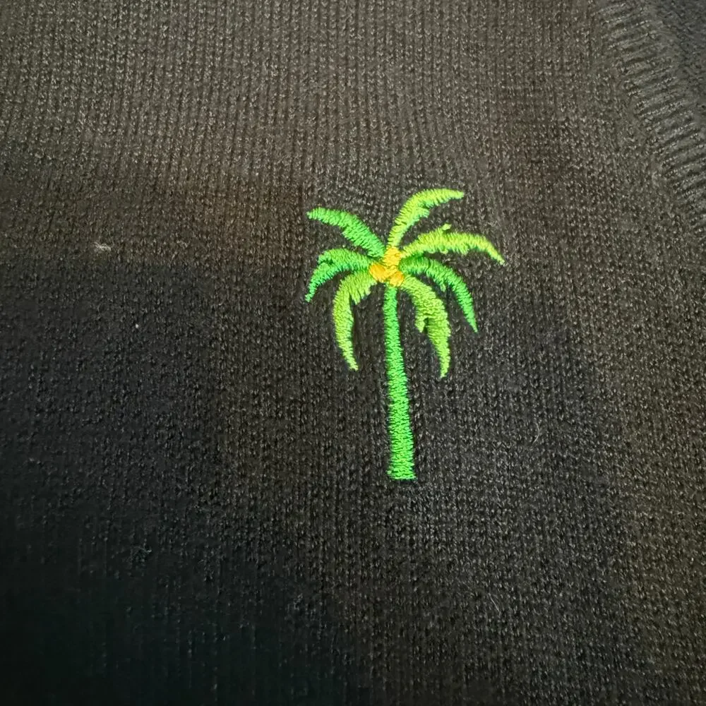 Etoile large embroidered palm tree cardigan sweater top SP 2758